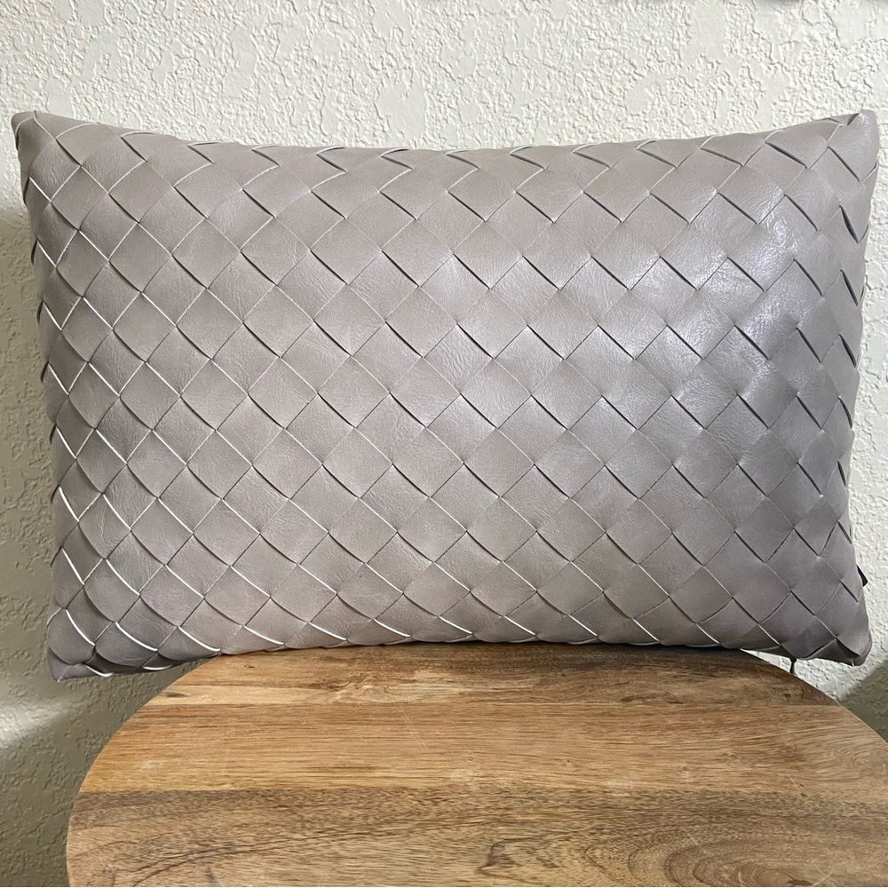 Frye Woven Faux Leather Throw Pillow